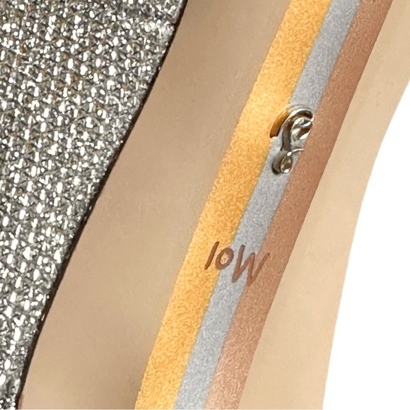 Sam Edelman Hazel Wide Pumps 10W Gold Mesh Glitter Pointed Toe Stiletto Heel NIB - Picture 5 of 8